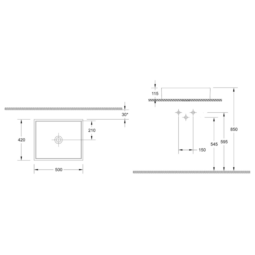 Isvea - Lavabo sobre encimera PURITY 50x42 cm cerámica/blanco