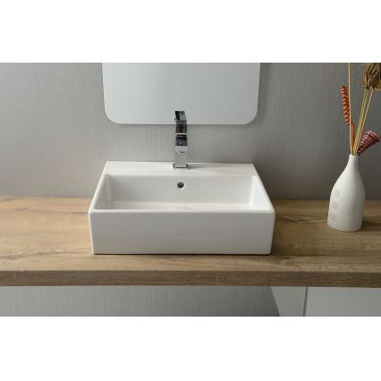 Isvea - Lavabo sobre encimera PURITY 60x42 cm cerámica/blanco