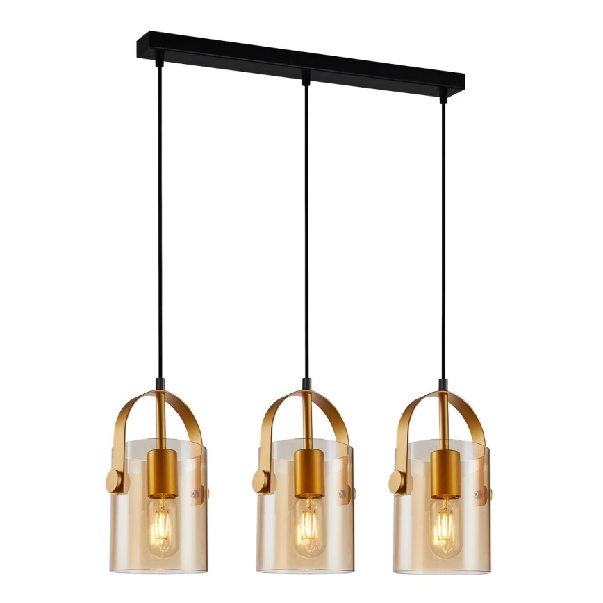 ITALUX - Lámpara colgante NANESMA 3xE27/40W/230V dorado