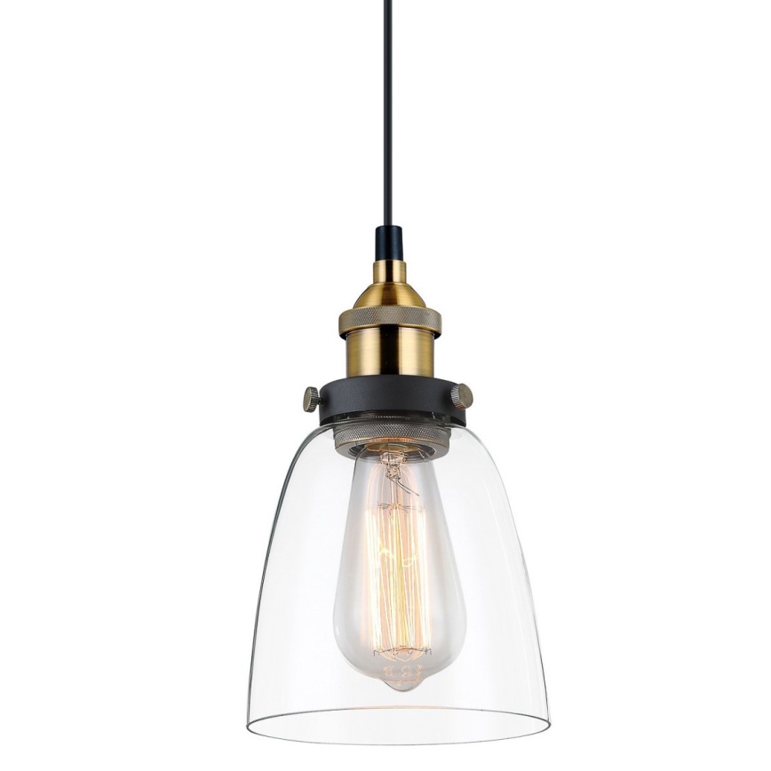 ITALUX - Lámpara colgante FRANCIS 1xE27/40W/230V negro/dorado