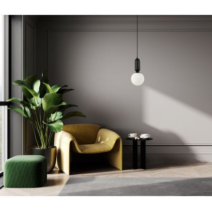 ITALUX - Lámpara colgante ALDEVA 1xE27/40W/230V diá. 15 cm negro