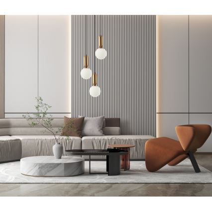 ITALUX - Lámpara colgante ALDEVA 3xE27/40W/230V negro/bronce