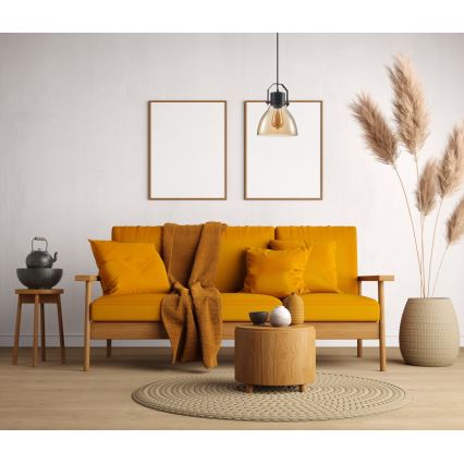 ITALUX - Lámpara colgante DARLENA 1xE27/40W/230V negro/marrón