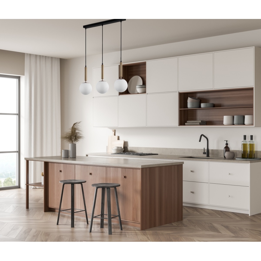 ITALUX - Lámpara colgante RAVENA 3xE27/10W/230V negro/dorado
