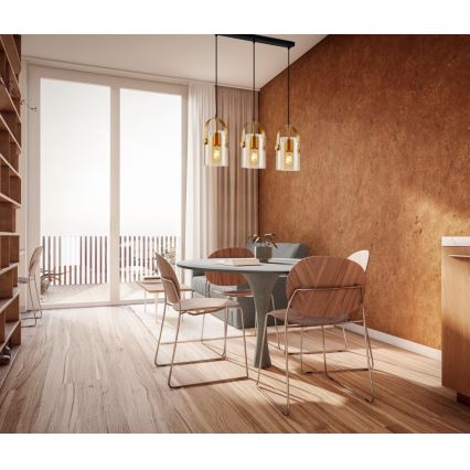 ITALUX - Lámpara colgante NANESMA 3xE27/40W/230V dorado