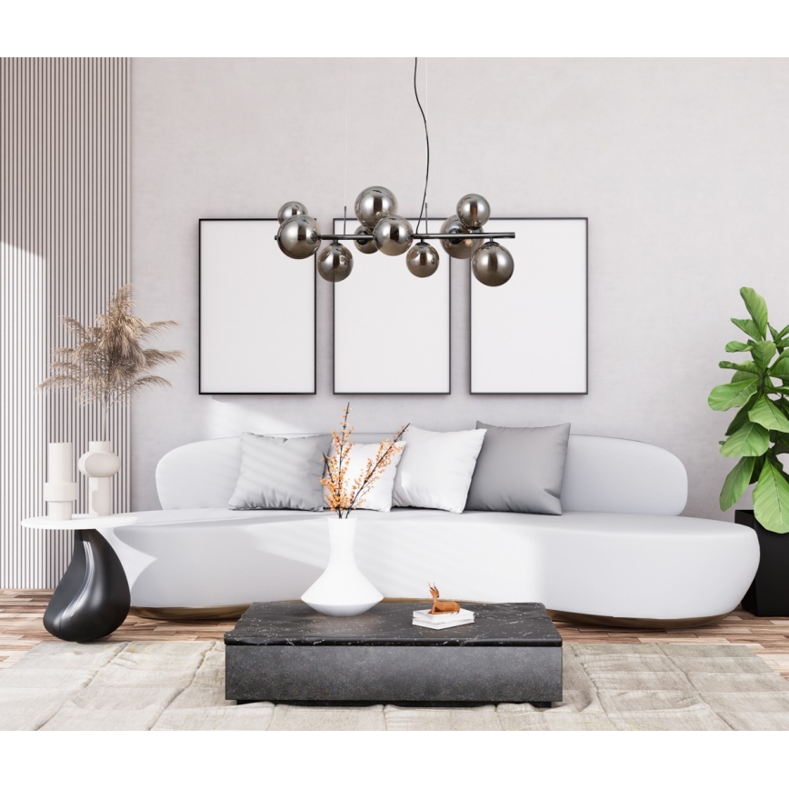 ITALUX - Lámpara colgante CANELLO 10xG9/5W/230V negro
