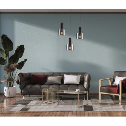 ITALUX - Lámpara colgante SANTIA 1xE27/40W/230V negro