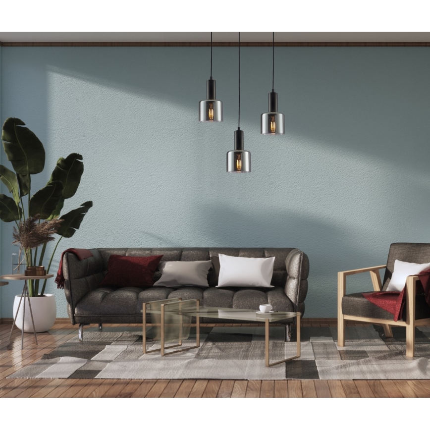 ITALUX - Lámpara colgante SANTIA 1xE27/40W/230V negro