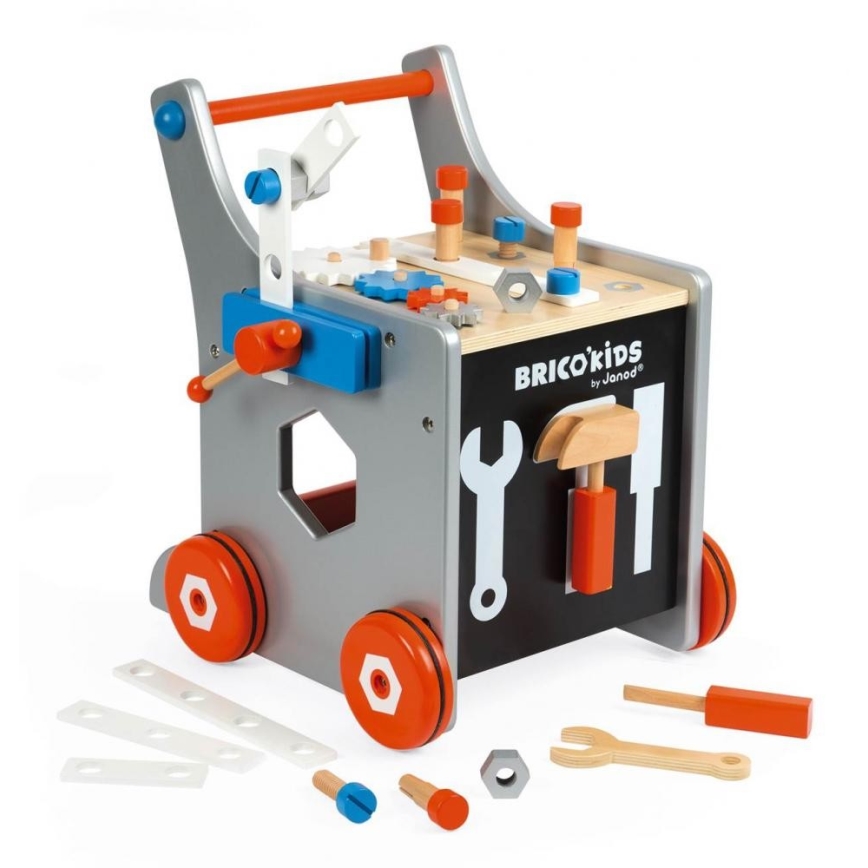 Janod - Andador de madera con herramientas BRICOKIDS