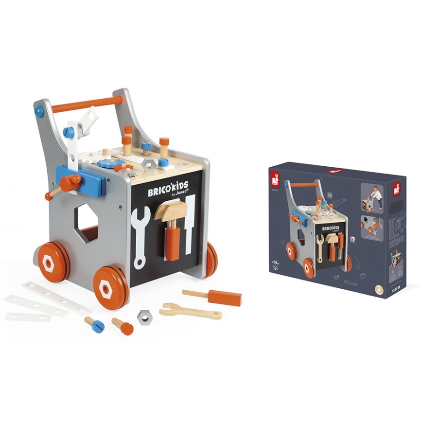 Janod - Andador de madera con herramientas BRICOKIDS