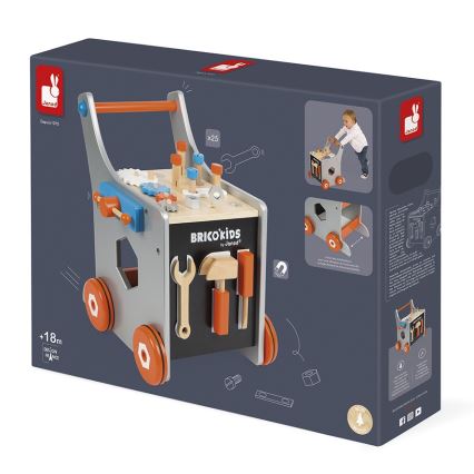 Janod - Andador de madera con herramientas BRICOKIDS