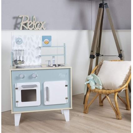 Janod - Cocina de madera PLUME azul