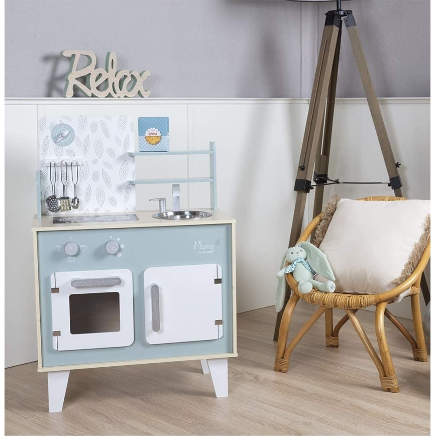 Janod - Cocina de madera PLUME azul