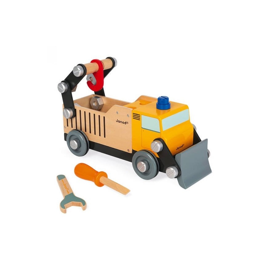 Janod - Juego de construcción de madera BRICOKIDS camión