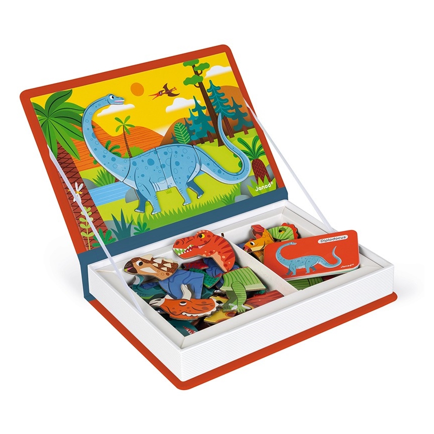 Janod - Juego magnético interactivo MAGNETIBOOK dinosaurios