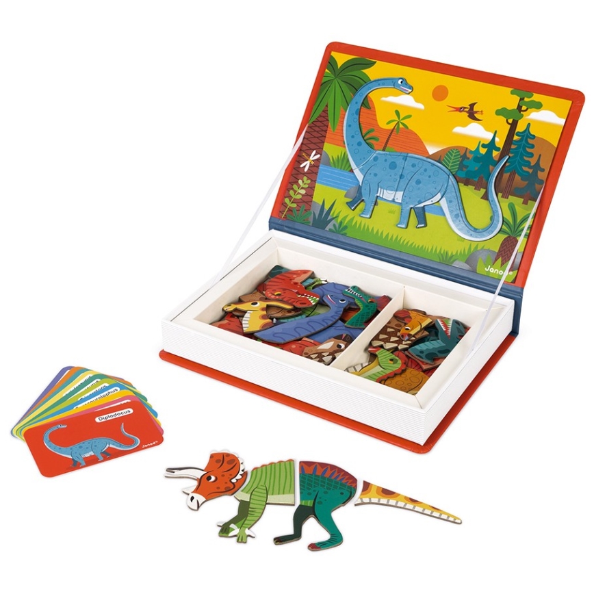 Janod - Juego magnético interactivo MAGNETIBOOK dinosaurios