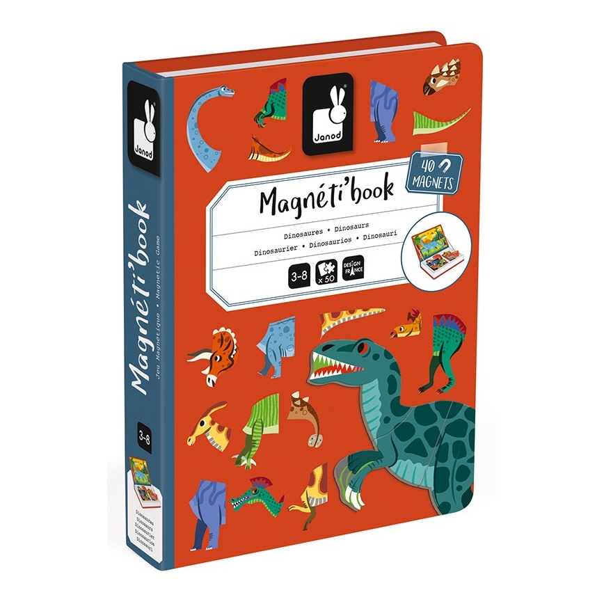Janod - Juego magnético interactivo MAGNETIBOOK dinosaurios