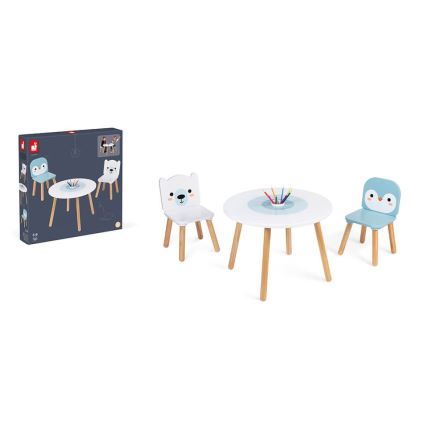 Janod - Mesa y sillas de madera