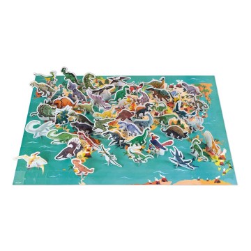 Janod - Puzzle educativo infantil 200 piezas dinosaurios