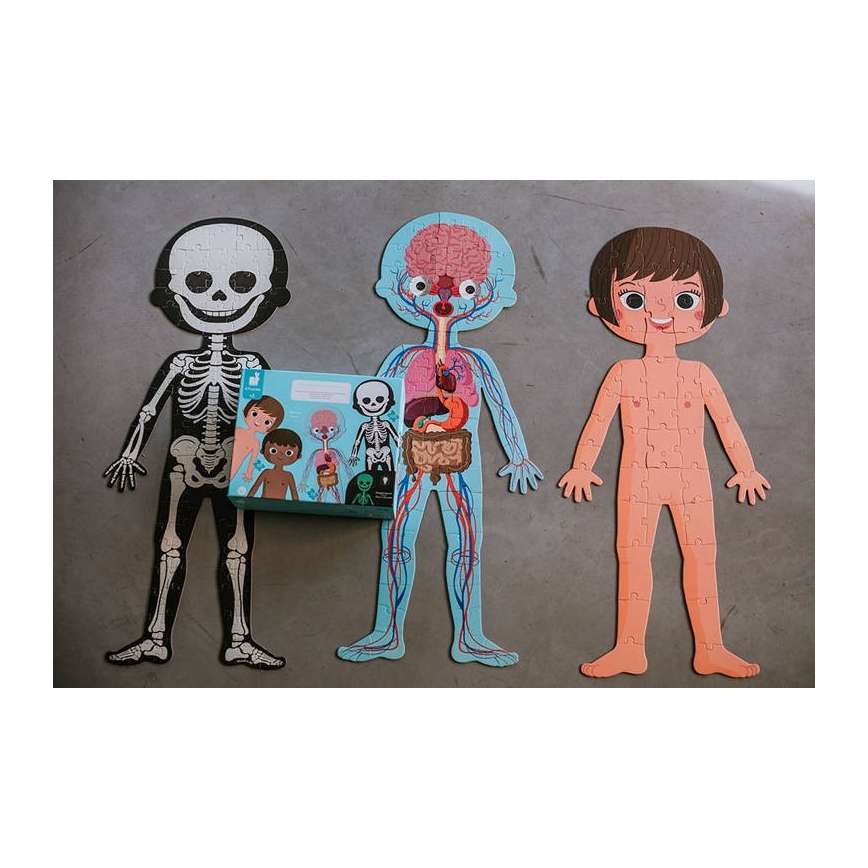 Janod - Puzzle educativo infantil 225 piezas cuerpo humano