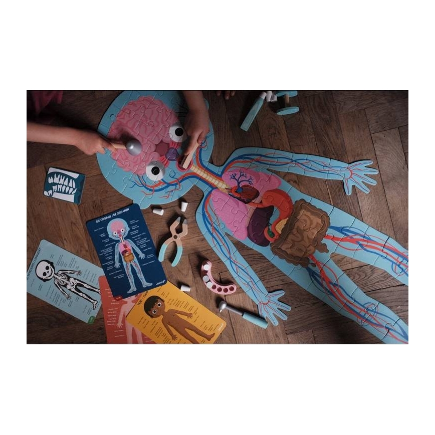 Janod - Puzzle educativo infantil 225 piezas cuerpo humano