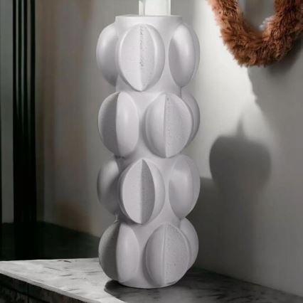 Jarrón 37x19 cm resina/blanco mate