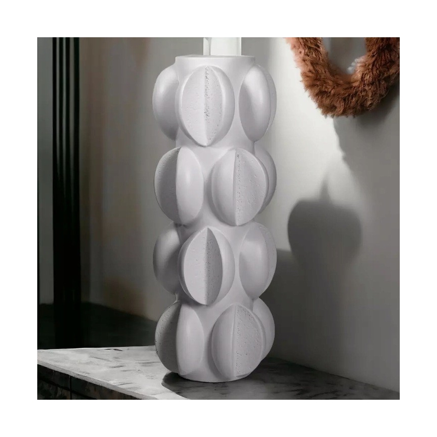 Jarrón 37x19 cm resina/blanco mate