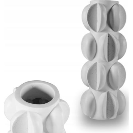 Jarrón 37x19 cm resina/blanco mate