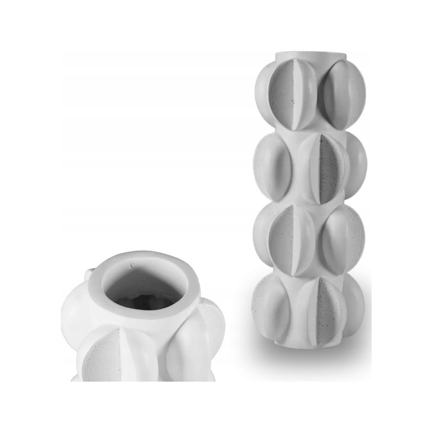 Jarrón 37x19 cm resina/blanco mate