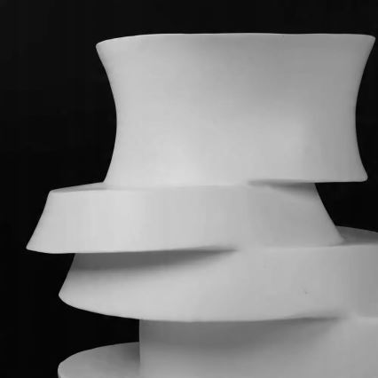 Jarrón 38x33x36 cm resina/blanco