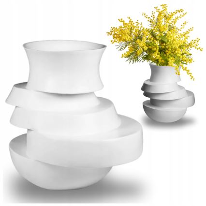 Jarrón 38x33x36 cm resina/blanco