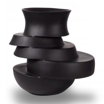 Jarrón 38x33x36 cm resina/negro mate