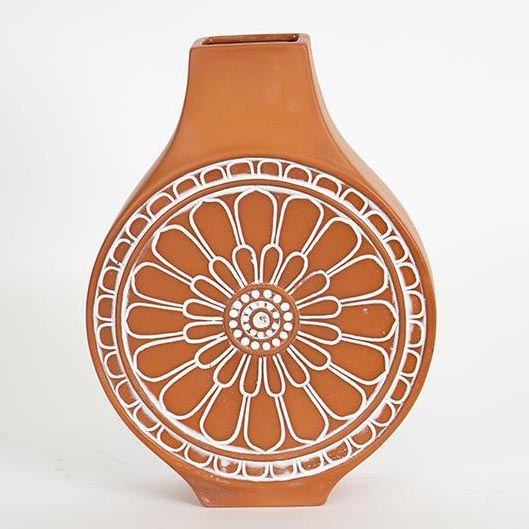 Jarrón de ceramica 28,7x21,3x8,1 cm color ladrillo
