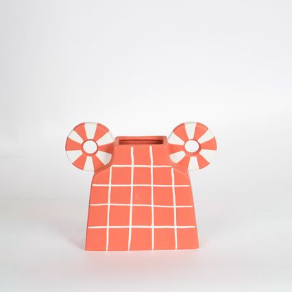 Jarrón de ceramica 30,6x22,5 cm naranja