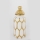 Jarrón de ceramica 31x12,5 cm dorado/blanco