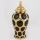 Jarrón de ceramica 33,8x16 cm dorado/negro