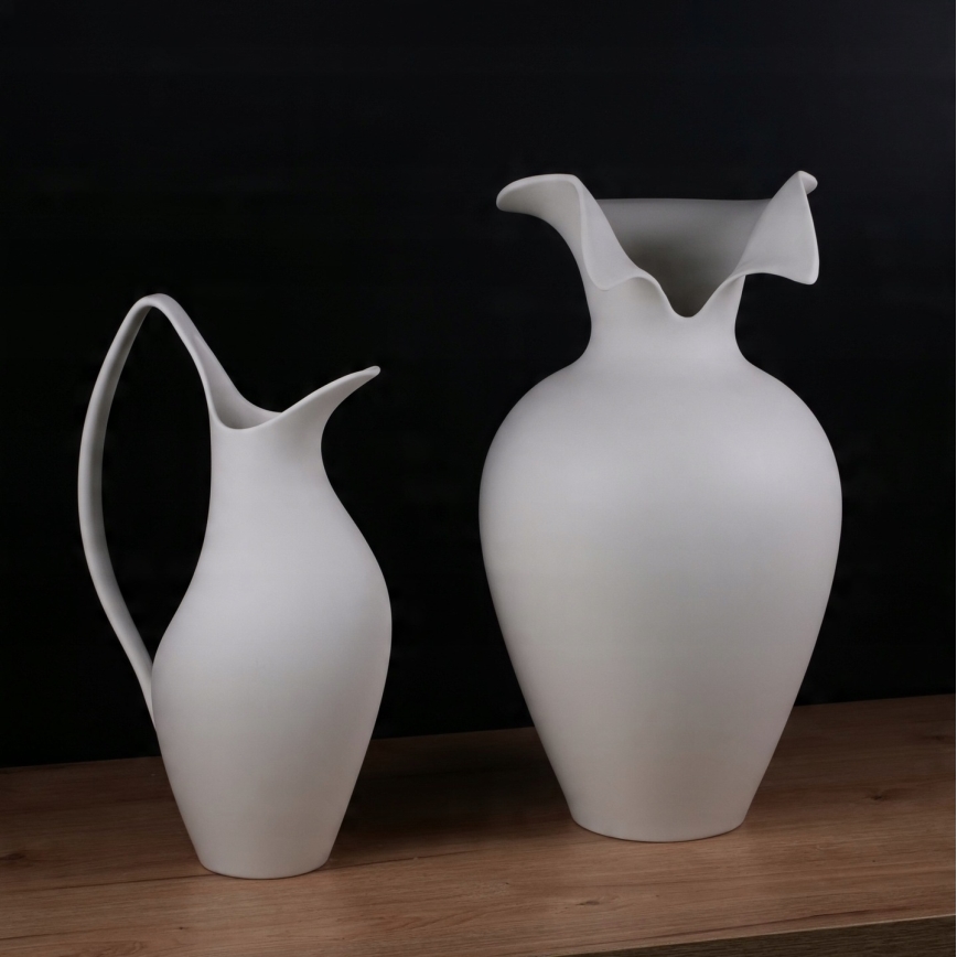 Jarrón de cerámica 41,5x23 cm blanco
