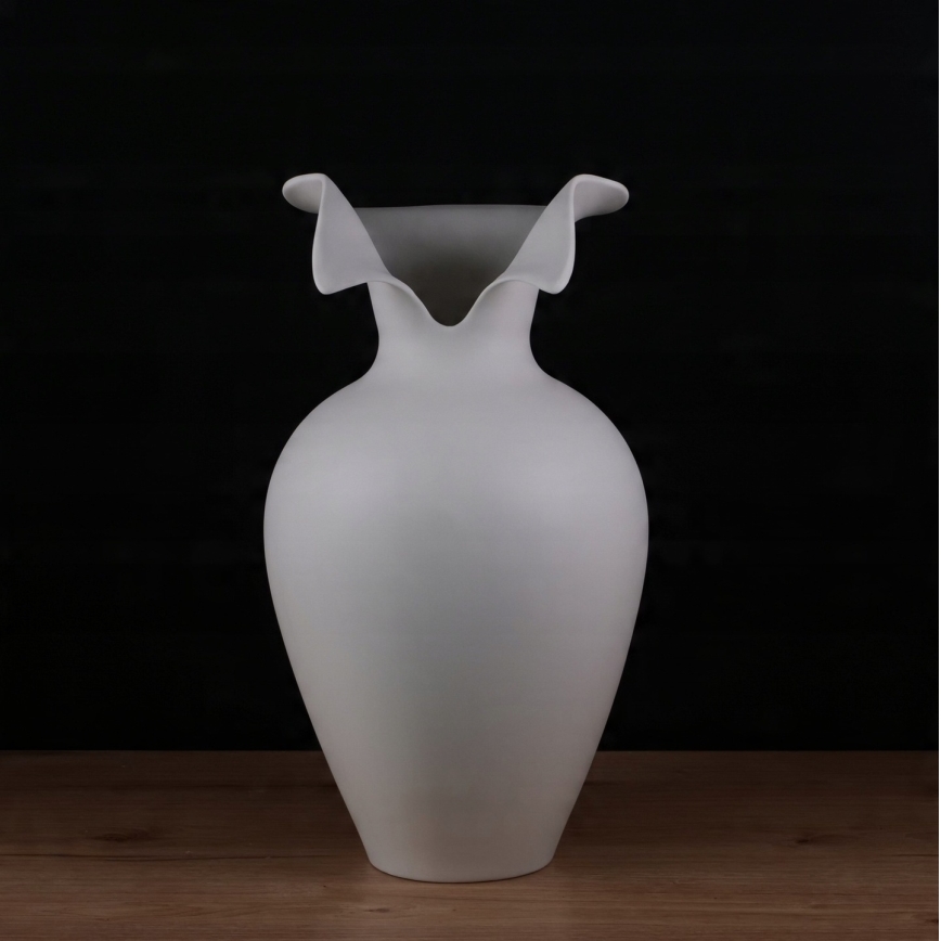 Jarrón de cerámica 41,5x23 cm blanco
