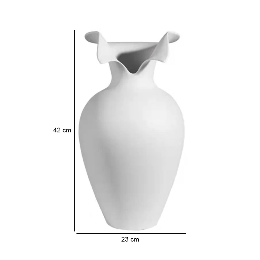 Jarrón de cerámica 41,5x23 cm blanco