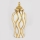 Jarrón de ceramica 42,6x18,8 cm dorado/blanco