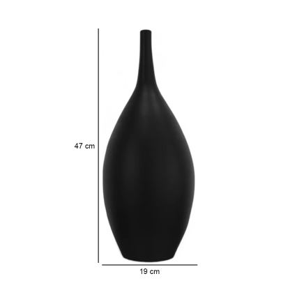 Jarrón de cerámica 47 cm negro