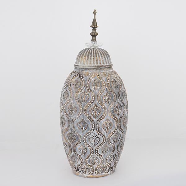 Jarrón de ceramica 47x20,5x15,5 cm gris