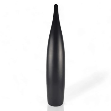 Jarrón de cerámica 70 cm, negro mate