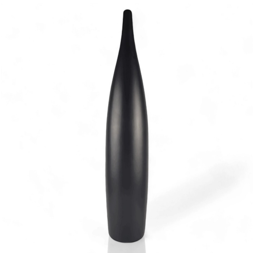 Jarrón de cerámica 70 cm, negro mate