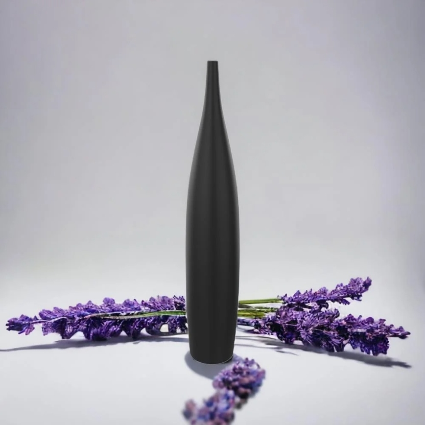 Jarrón de cerámica 70 cm, negro mate