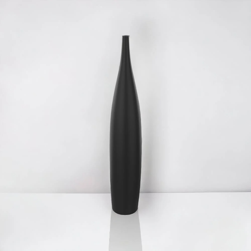 Jarrón de cerámica 70 cm, negro mate