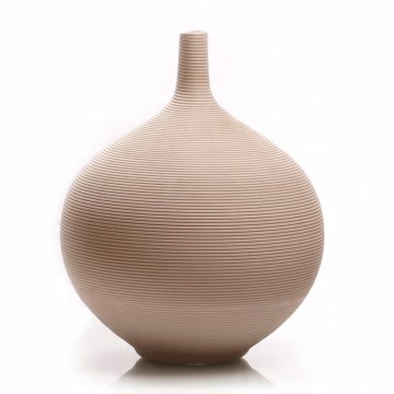 Jarrón de cerámica beige, 24 cm