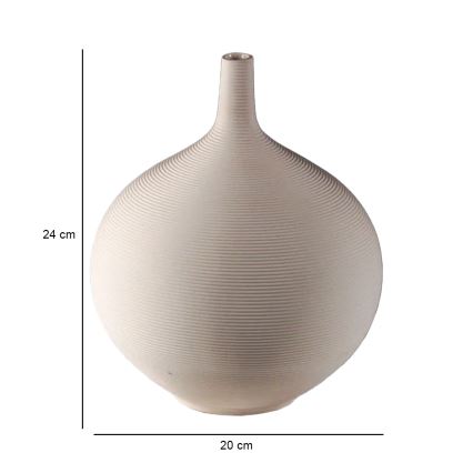 Jarrón de cerámica beige, 24 cm