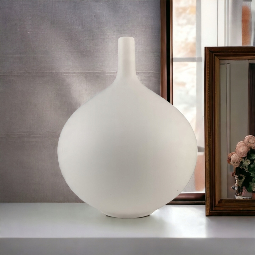 Jarrón de cerámica blanco 24 cm