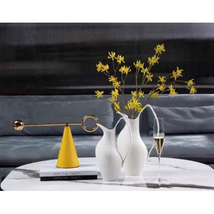 Jarrón de cerámica blanco 33x17x19 cm